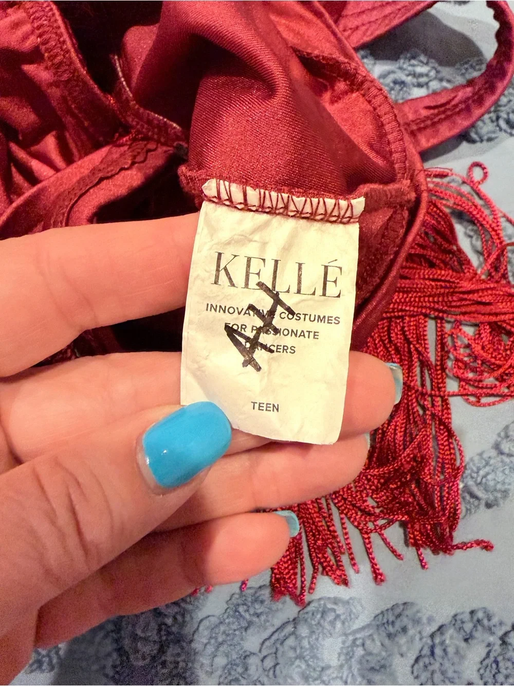 Kellé Let Yourself Go Burgundy Fringe Dance Crop Top Teen